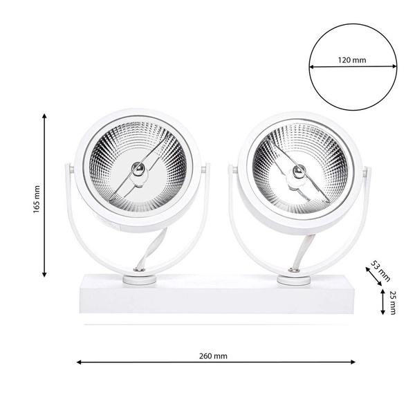 Oprawa natynkowa LUGAR WHITE 2xAR111 GU10 ML5705