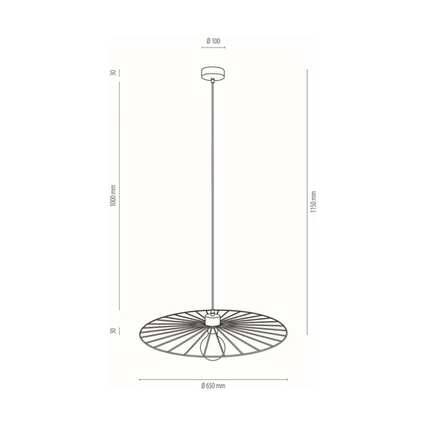 Lampa wisząca Antonella 1xE27 Max.60W Dąb olejowany/Czarny metal/Czarny kabel z tkaniny 189419104