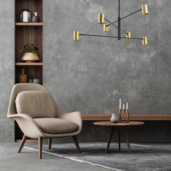 Lampa sufitowa Snow 6, czarny/złoty, 6x50W GU10