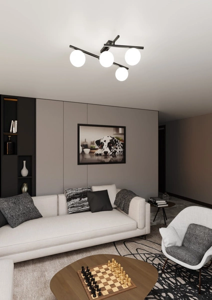 Lampa sufitowa Emibig SMART 4 Czarny/OPAL 1103/4