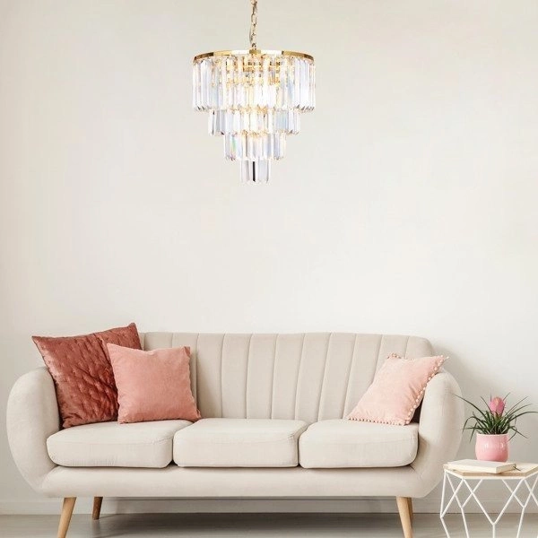 Luksusowa lampa wisząca szklana AMEDEO 5x E14 40W | złoty