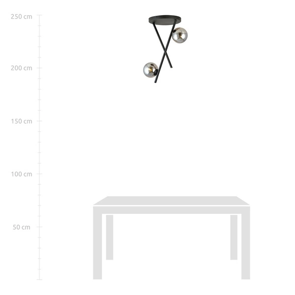 Lampa sufitowa Emibig RIVER 2 GRAFIT 1196/2