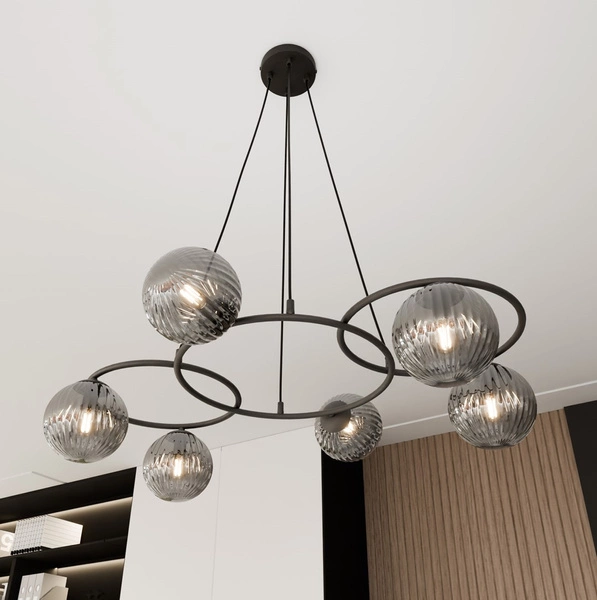 Lampa sufitowa Emibig LIBRA 6 BL GRAFIT 1380/6