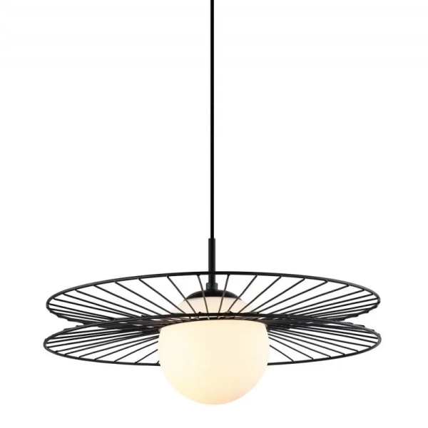 Lampa wisząca SANDY śr. 11cm E27 | czarny/biały