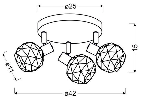 Nowoczesna lampa sufitowa ACROBAT 3xE14 czarny/złoty 98-66466