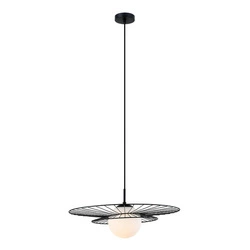 Lampa wisząca ALISON dł. 50cm E27 | czarny/biały