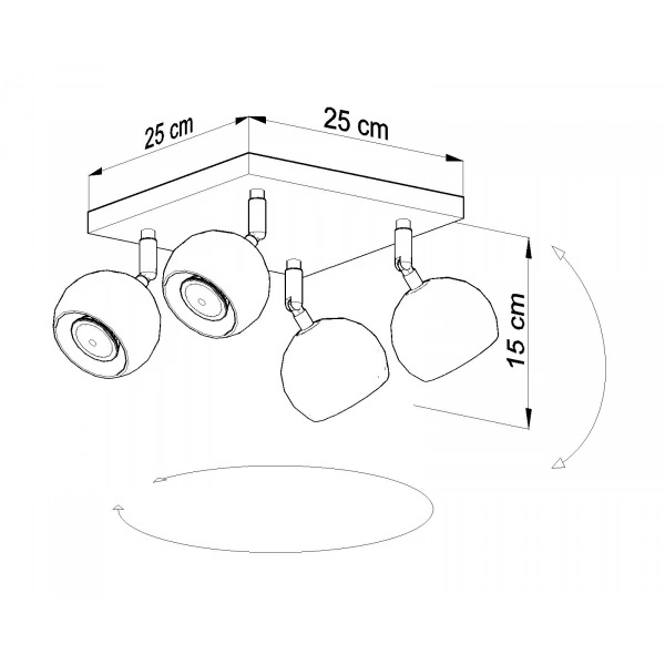 Nowoczesna lampa sufitowa OCULARE 4 SL.0440 Biała 4xGU10