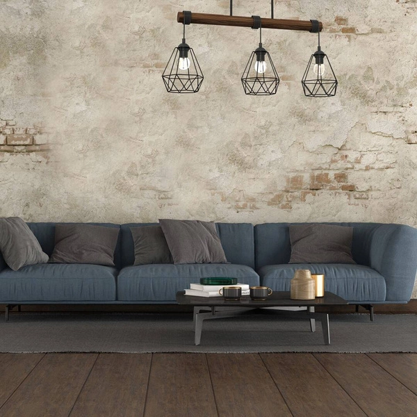 Lampa wisząca ACERO, MLP7888, czarny/brązowy, 3x60W E27