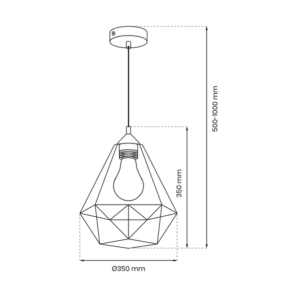 Lampa wisząca BASKET, szara, 1x60W E27, MLP7216