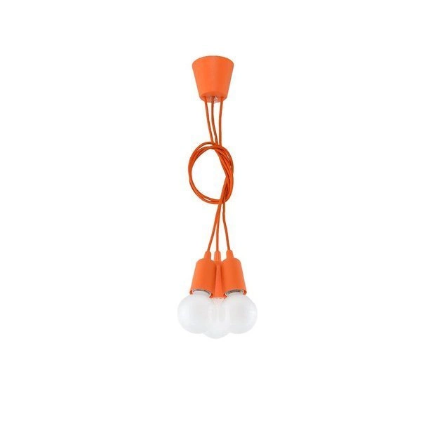 Lampa Wisząca DIEGO 3, PCV Pomarańczowy, E27 60W, SL.0585