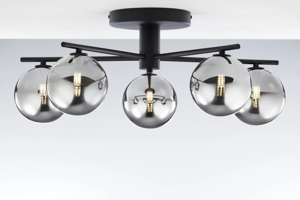 Nowoczesna Lampa sufitowa PRATO wys. 27cm 5xG9 14W IP20 | czarny