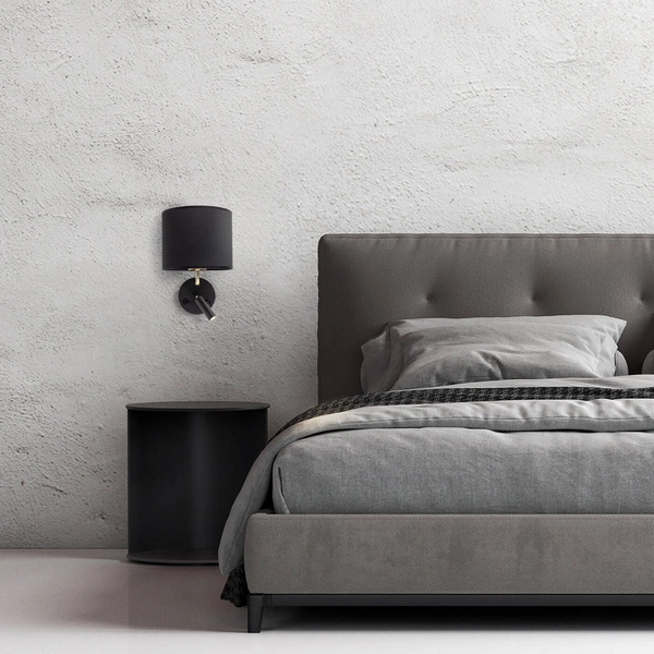 Nowoczesny kinkiet RICHI 4234 czarny 1xE27 + 1x3W/COB 4000K 4234