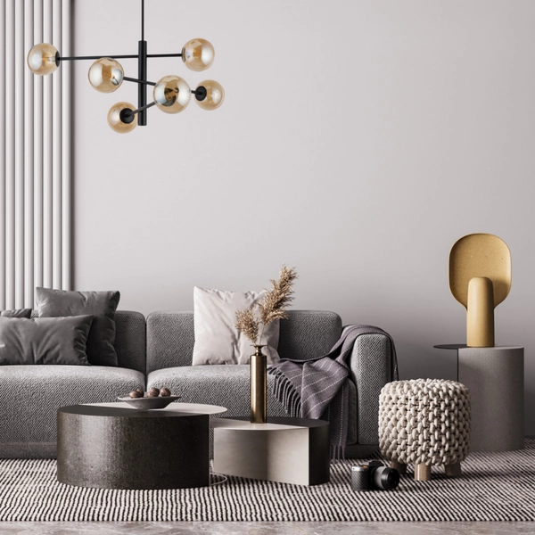 Lampa sufitowa, kule ORO 6 bursztynowy 32073