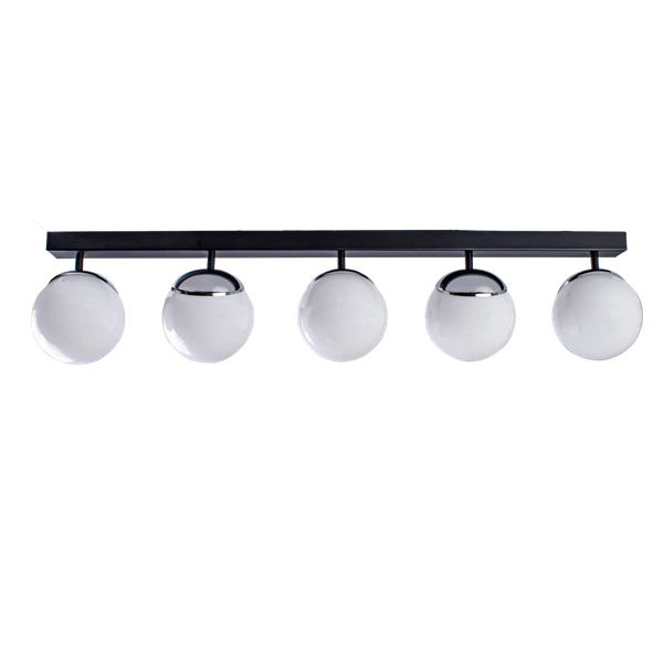 Lampa sufitowa nowoczesna szklana kula listwa SFERA V chrom szer. 100cm