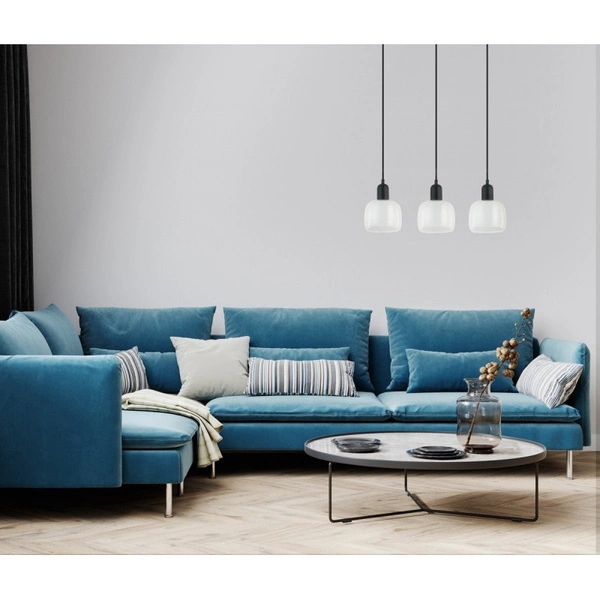 Lampa wisząca Lamezia dł. 20cm 3xE27 | czarny