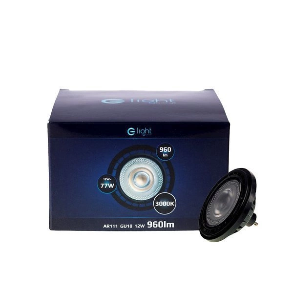 Czarna żarówka LED AR111/ ES111 GU10 - 12W ciepła 3000K