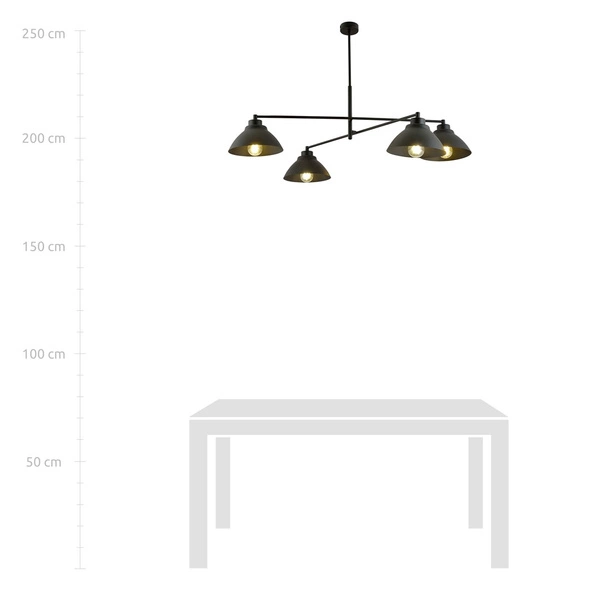 Lampa sufitowa Emibig MAVERICK 4 Czarny 1211/4