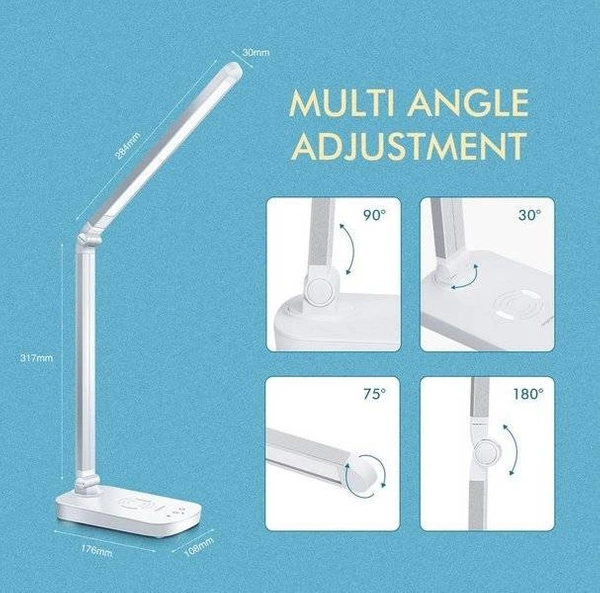 Lampa biurkowa LED LIGHT11 5W biała z ładowarką indukcyjną
