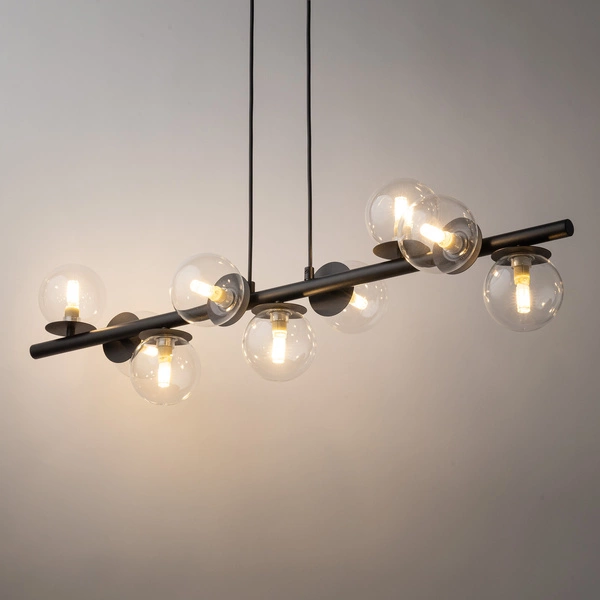 Lampa Sigma AVOLA zwis kulki 9 czarne/transparentne 40793