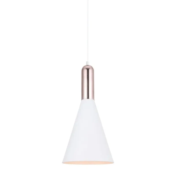 Lampa wisząca KHALEO śr. 19cm E27 | biały/miedziany