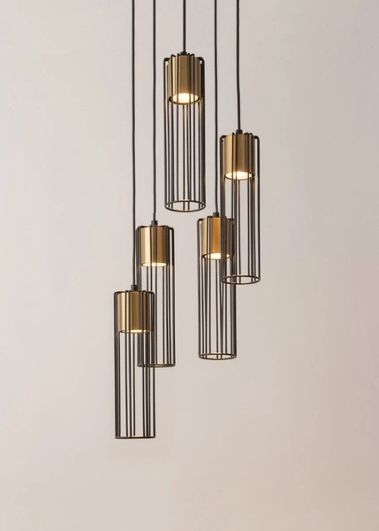 Lampa Sigma FOBIA 5 lampa wisząca koło czarny/złoty 33461