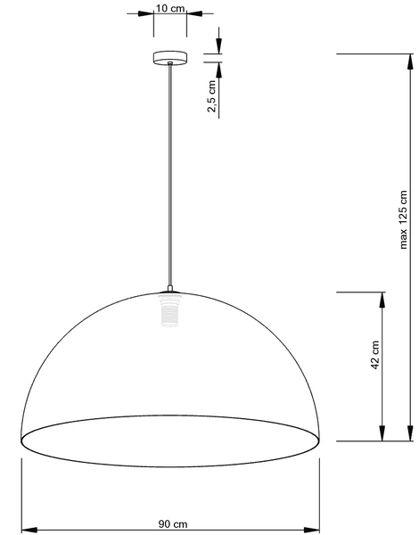 Lampa wisząca SFERA czarno - złota 90cm