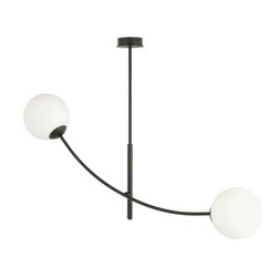 Lampa sufitowa Emibig HUNTER 2 Czarny/OPAL 1102/2