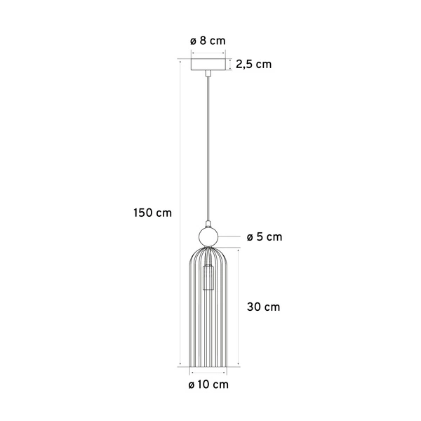 Lampa Dekoracyjna Wisząca Szklana AM203 1xE14 Złota Regina