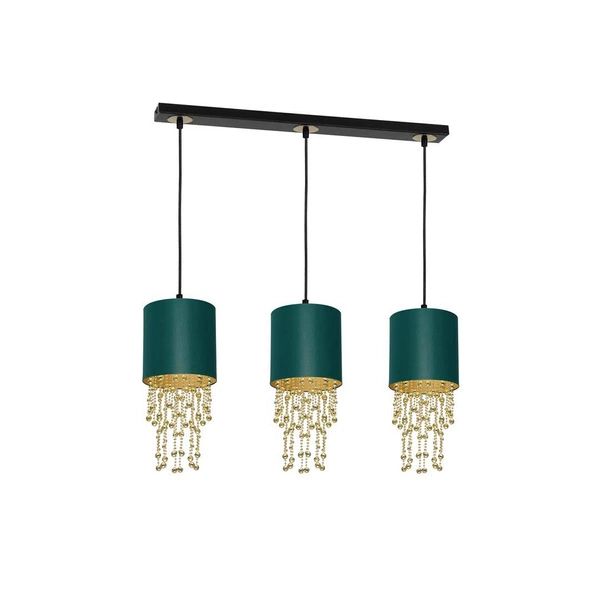 Nowoczesna lampa wisząca listwa ALMERIA GREEN/GOLD 3xE27 MLP64500