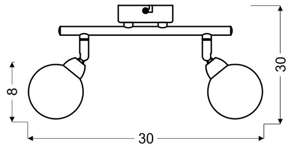 Nowoczesna lampa sufitowa/ścienna KALEIDOSCOPE listwa 92-61560 chrom 2xG9 LED, 3000K