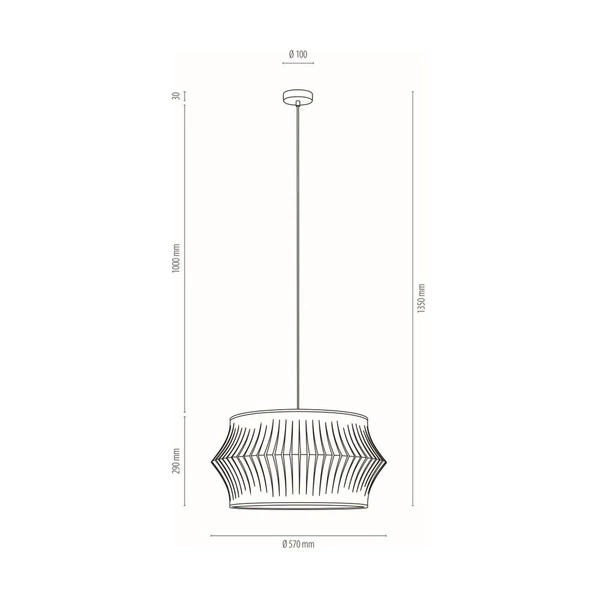 Lampa wisząca Lotus 1xE27 maks. 60W Czarny metal/przezroczysty kabel PVC/szary klosz z tkaniny 15640104