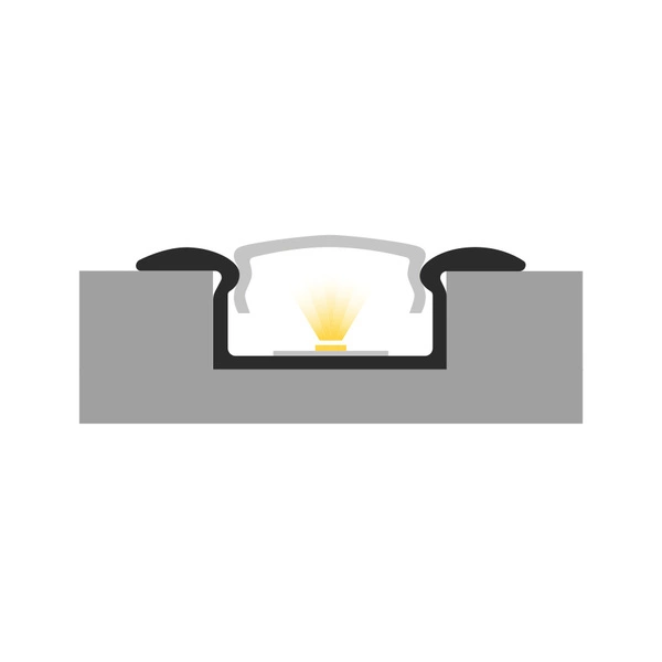 Profil LED P6-1 wpuszczany 300cm szer. 13mm | do osłonek C1/C4 | czarny