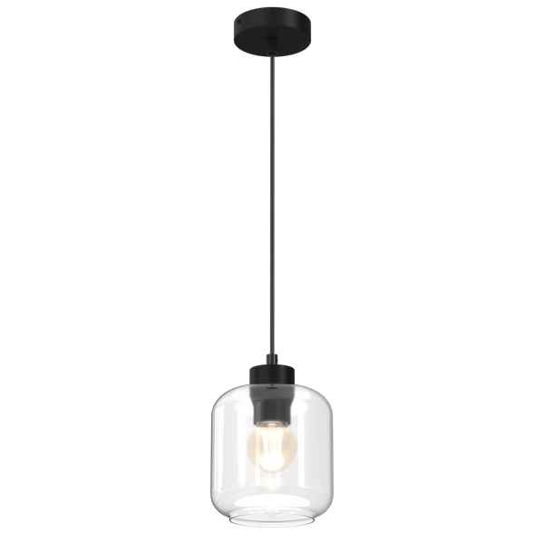 Lampa wisząca SOMBRA CLEAR, MLP8367, czarny/transparentny, 1x60W E27