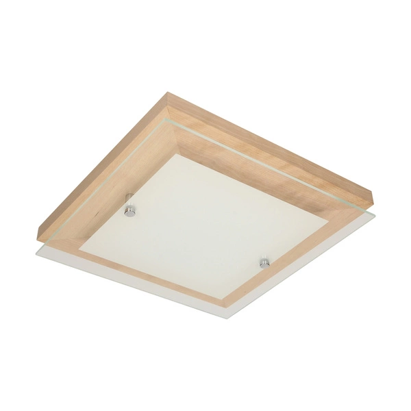 Lampa sufitowa Finn w zestawie 1xLED zintegrowany 1200lm 2700K 14W drewno brzozowe/chrom metal/biało-przezroczyste szkło 4022960