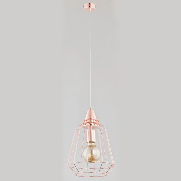 Druciana lampa kratka BASKET miedź śr. 24cm