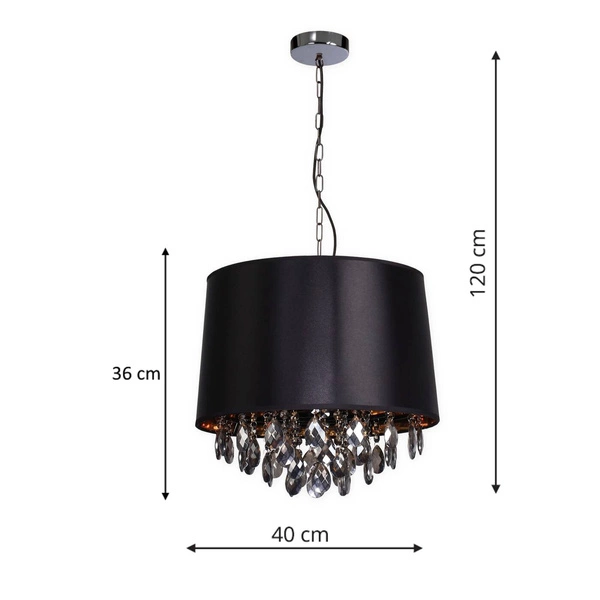 Lampa wisząca VIGO, chrom/czarny/złoty, 2x60W E27