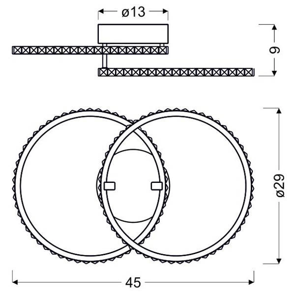 Lampa sufitowa HELLO 98-69641, chromowa, 28W LED, barwa ciepła 3000K