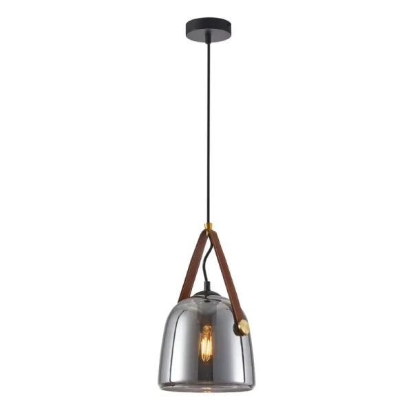 Lampa wisząca Solta śr. 20cm E27 | czarny/dymiony