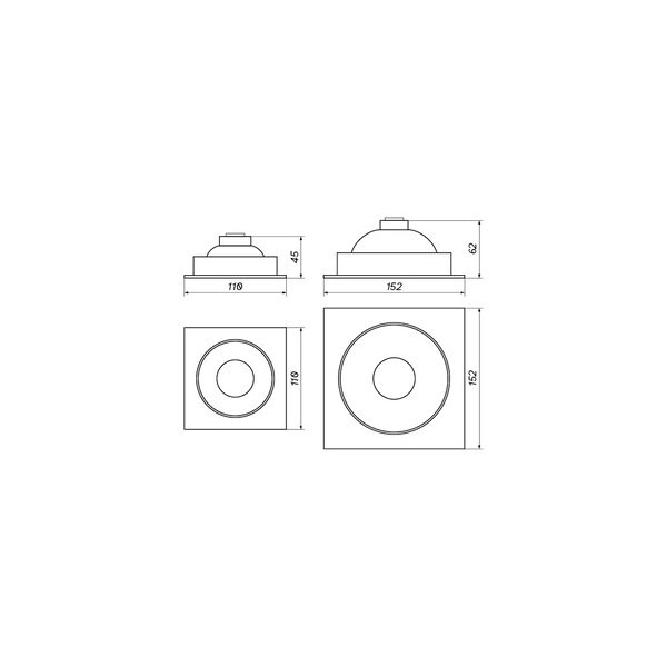 Oprawa wpuszczana STILLO SQ 15W neutralna 4000K czarny szer. 15,3cm