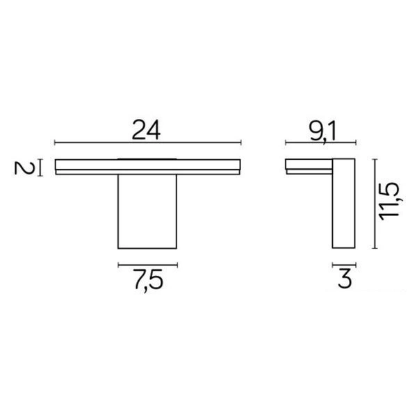 Kinkiet elewacyjny nad drzwi 24cm FLER 17601 DG | ciemny popiel