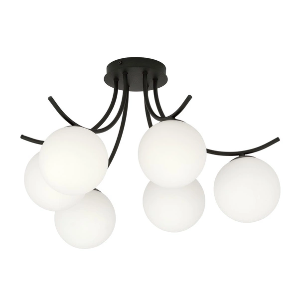 Lampa sufitowa Emibig BOSTON 6 Czarny/OPAL 1109/6
