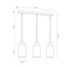 Lampa wisząca Bosco 3xE27 maks. 60W drewno brzozowe/białe szkło/przezroczysty kabel PVC 1720360