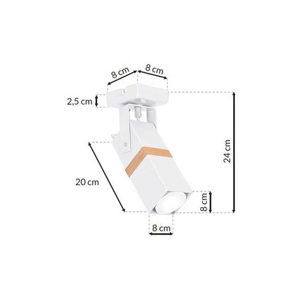 Kinkiet nowoczesny reflektorek spot VIDAR biały