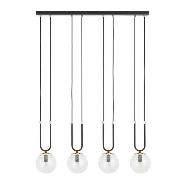 Lampa wisząca Emibig GLAM 4 Czarny/TRANSPARENT 1114/4