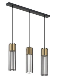 Lampa Sigma FOBIA 3 lampa wisząca prosty czarny/złoty 33455