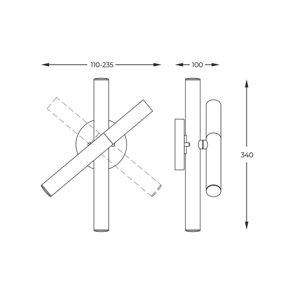 W0461-03N-P7SD LOYA KINKIET CZARNO-ZŁOTY/BLACK-FRENCH GOLD