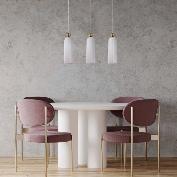 Lampa wisząca Piega 3, złoty/biały, 3x40W E14