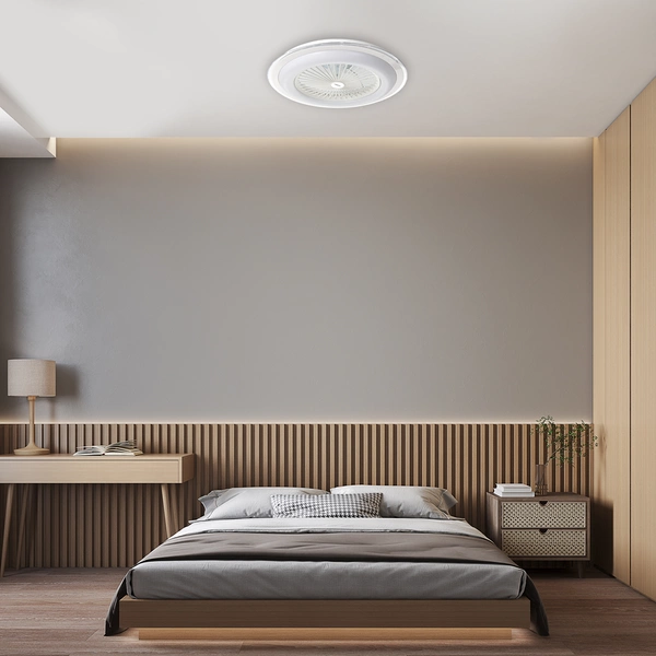 Plafon lampa sufitowa LED ZONDA WHITE 48W z wentylatorem oraz funkcją ściemniania I biały I ML8504