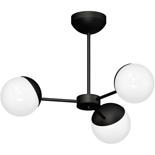Lampa sufitowa nowoczesna szklana kula żyrandol SFERA III czarny/biały śr. 66cm