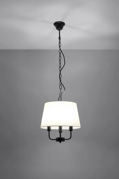 PASTERI LAMPA WISZĄCA CZARNY MATOWY 3X40 E14 ABAŻUR BEŻOWY